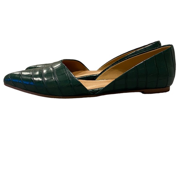 J.CREW Womens Dark Green Faux Leather Flats, Size 8 - Picture 4 of 12